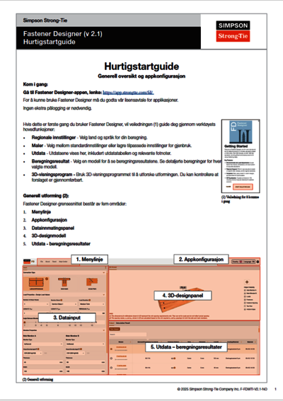 Hurtigstartguide Fastener Designer - NO