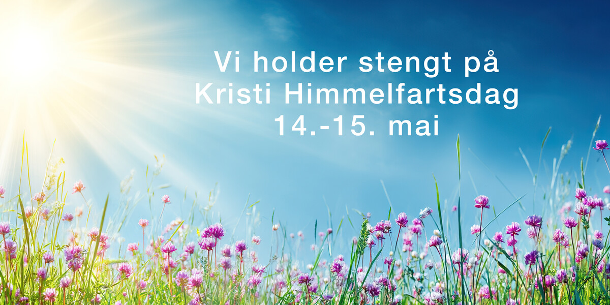 Stengt på Kristi Himmelfartsdag 2026